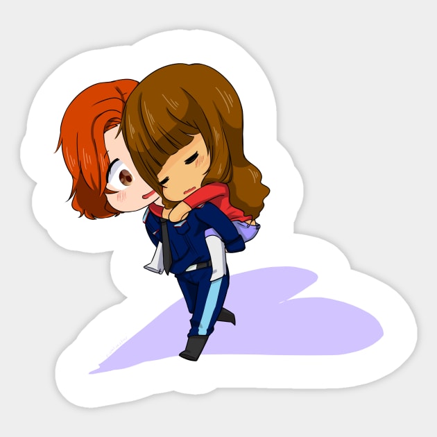 Wayhaught Piggyback Sticker by riozaki21